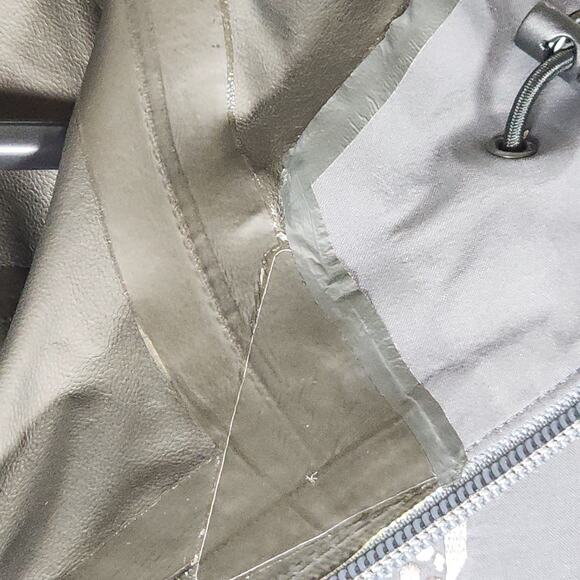 Mountain Hardwear Men's GTX Small Gray Lightweight Hooded Full-Zip Rain Jacket - Picture 14 of 16